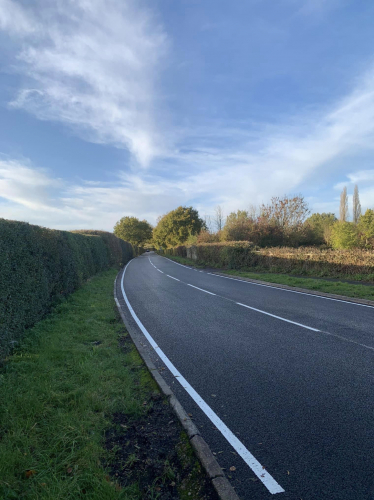 New road surface on Tandridge Lane. 